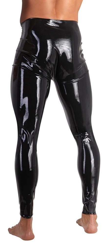 Late X Legginsy Lateksowe Czarny M z Anatomicznym Otworem Late X