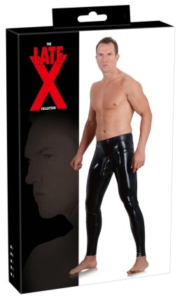 Late X legginsy męskie lateksowe czarne z anatomiczną osłoną 2XL Late X