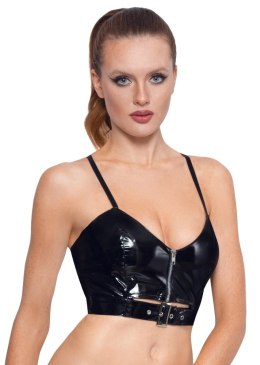 Black Level Top Vinylowy Czarny Zamek Regulowane Ramiączka M Black Level