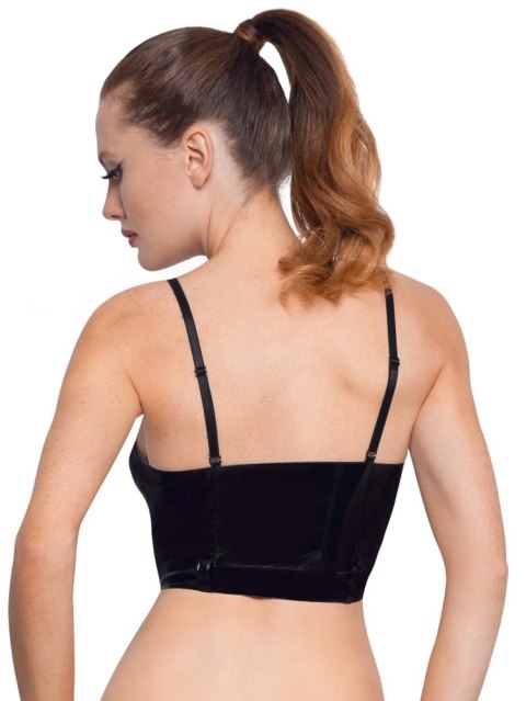 Black Level Top Vinylowy Czarny Zamek Regulowane Ramiączka M Black Level