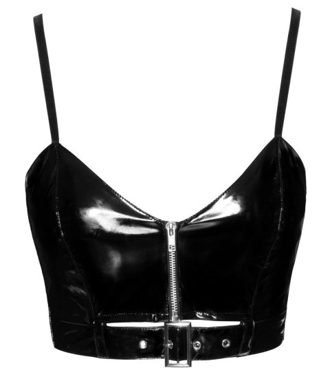 Black Level Top Vinylowy Czarny Zamek Regulowane Ramiączka M Black Level