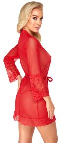Kissable Kimono L/XL czerwony z koronką i satynowym paskiem Kissable