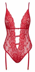 Kissable Body Koronkowe Czerwone L/XL z Paskami do Pończoch Kissable
