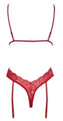 Kissable Body Koronkowe Czerwone L/XL z Paskami do Pończoch Kissable