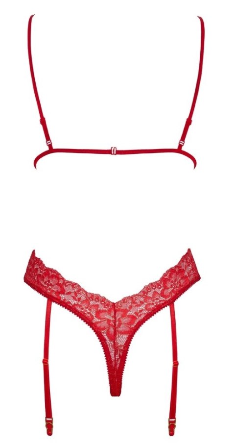 Kissable Body Koronkowe Czerwone L/XL z Paskami do Pończoch Kissable