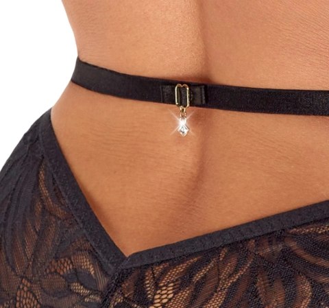 Kissable Body z Czarną Koronką L/XL - Styl Halterneck, Ozdoby Kissable