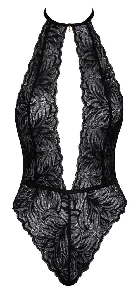 Kissable Body z Czarną Koronką L/XL - Styl Halterneck, Ozdoby Kissable