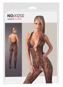 NO:XQSE Kombinezon siateczkowy S/M z perłami i uchwytem na szyję NO:XQSE