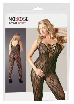 NO:XQSE Koronkowy kombinezon z paseczkami, czarny 2XL/3XL NO:XQSE