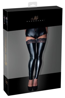 Noir Handmade S Pończochy matowe z koronką czarne, silikonowy pas Noir