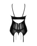 Obsessive Norides Gorset z paskami do pończoch i stringi czarne M/L Obsessive