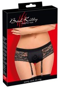 Bad Kitty Strap-On XS z Koronką i Paskami do Pończoch Czarny Bad Kitty