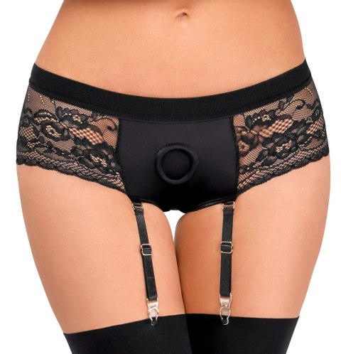 Bad Kitty Strap-On XS z Koronką i Paskami do Pończoch Czarny Bad Kitty