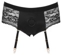 Bad Kitty Strap-On XS z Koronką i Paskami do Pończoch Czarny Bad Kitty