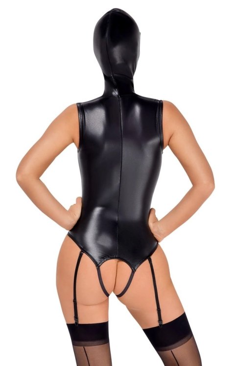 Bad Kitty Body imitacja skory z maską, bez biustu, otwarte S Bad Kitty
