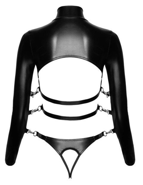Bad Kitty Body skorzane bez biustu i kroku XL, czarne, regulowane Bad Kitty