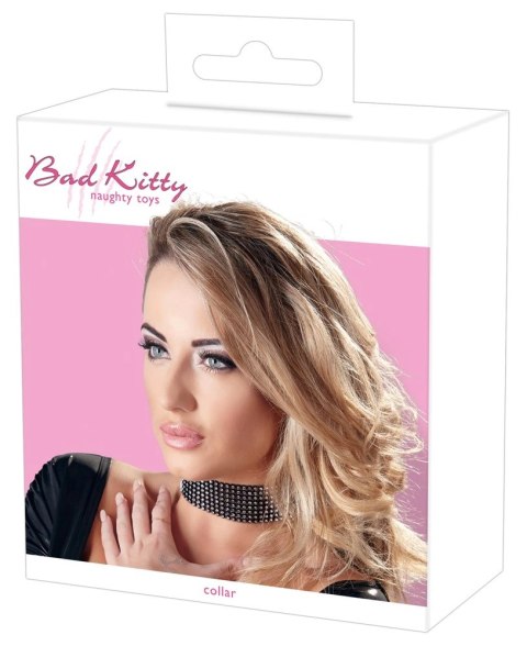 Bad Kitty Czarna Błyszcząca Obroża Anatomiczna Regulowana 25-42cm Bad Kitty