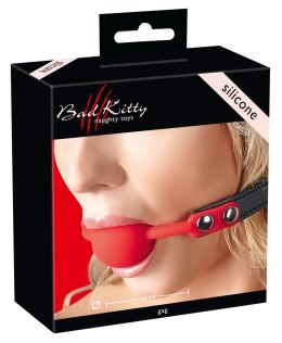 Bad Kitty Czerwony Knebel Silikonowy z Regulacją 42-58 cm Bad Kitty