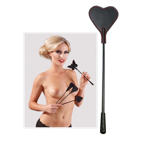 Bad Kitty Dwustronna Packa Serce Czarna 25cm Poliuretan/Futerko Bad Kitty