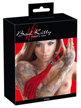 Bad Kitty Red Line - dwukolorowy bicz tekstylny 38 cm Bad Kitty