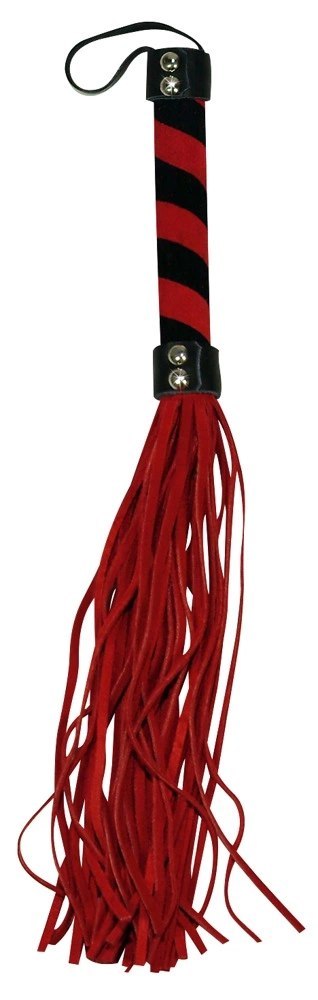 Bad Kitty Red Line - dwukolorowy bicz tekstylny 38 cm Bad Kitty