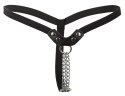 Fetish Collection skorzane stringi z metalowymi łańcuszkami, czarne Fetish Collection