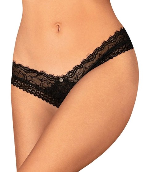 Obsessive Medilla stringi czarne koronka XL/2XL komfort elastyczne Obsessive