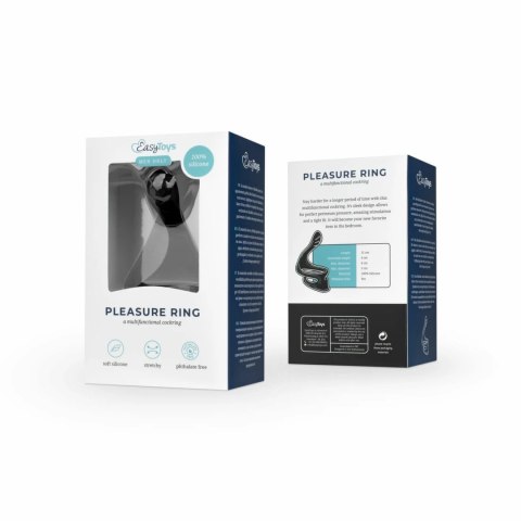 EasyToys Silikonowy Pierścień Intymny z Wypustkami 11 cm Czarny