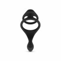 EasyToys Silikonowy Pierścień Intymny z Wypustkami 11 cm Czarny