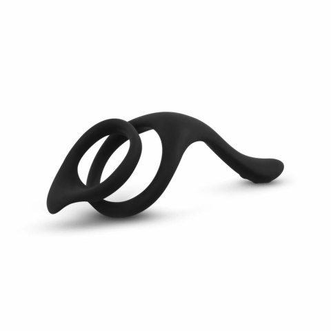 EasyToys Silikonowy Pierścień Intymny z Wypustkami 11 cm Czarny