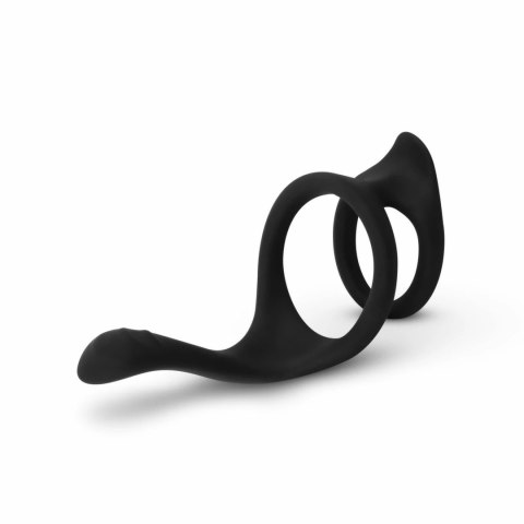 EasyToys Silikonowy Pierścień Intymny z Wypustkami 11 cm Czarny