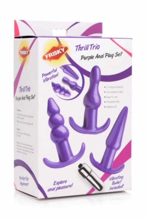 XR Brands Thrill Trio Zestaw 3 anatomicznych korkow wibrujących wodoodpornych