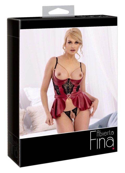 Abierta Fina Longline Biustonosz z Koronką i Stringi 80B/M Rożowe Złoto Abierta Fina