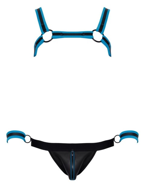 Svenjoyment Bondage uprząż męska z jockiem i mankietami 2XL czarna Svenjoyment