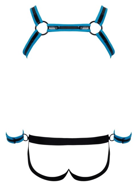 Svenjoyment Bondage uprząż męska z jockiem i mankietami 2XL czarna Svenjoyment
