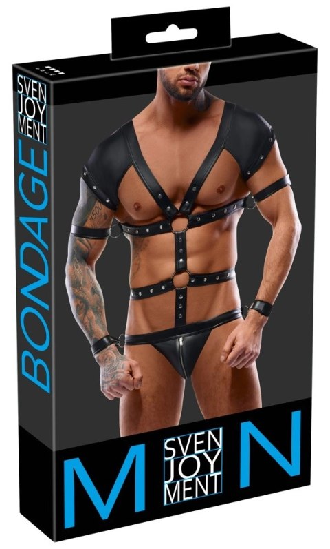 Svenjoyment Bondage Body Męskie Czarny L Regulowane Paski Svenjoyment