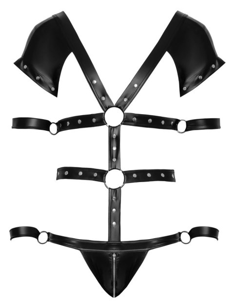 Svenjoyment Bondage Body Męskie Czarny L Regulowane Paski Svenjoyment