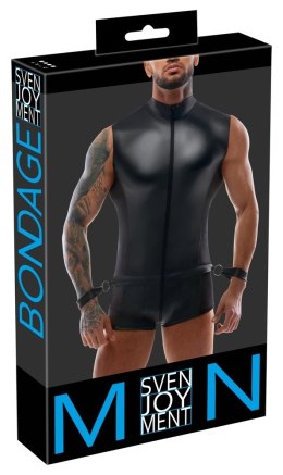 Svenjoyment Bondage Kombinezon Matowy L z Mankietami i Siatką Svenjoyment