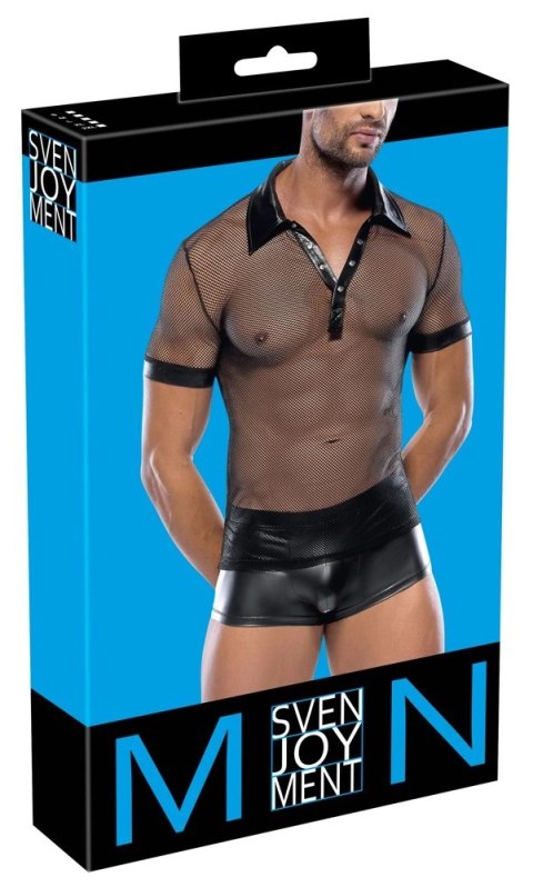 Svenjoyment Męska Koszulka Polo Mesh Wetlook Czarna M Svenjoyment