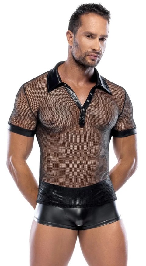 Svenjoyment Męska Koszulka Polo Mesh Wetlook Czarna M Svenjoyment