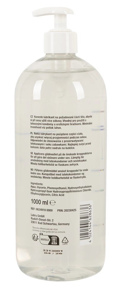 Just Glide Anal 1L - Wegański żel nawilżający do masażu na bazie wody Just Glide