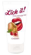 Lick It Żel do masażu wiśniowy 50ml - wegański, na bazie wody Lick it!