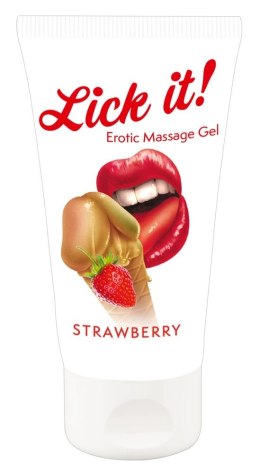 Lick It Żel do masażu wodny truskawkowy 50ml vegan care Lick it!