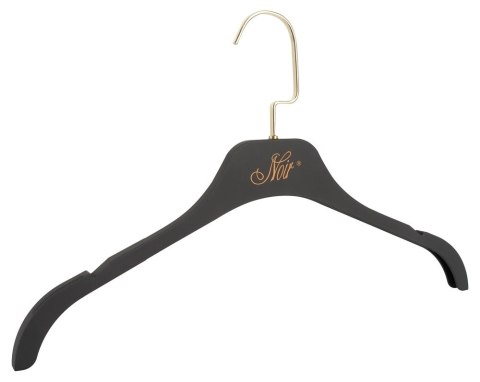 Noir Wieszak Czarny Matowy Złoty Napis Złoty Haczyk 43cm 5 szt. Noir