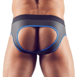 Svenjoyment Jockstrap XL czarno-niebieski z zamkiem i otwartym tyłem Svenjoyment
