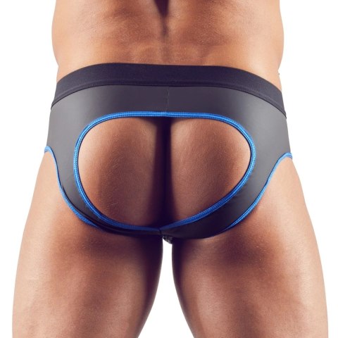 Svenjoyment Jockstrap XL czarno-niebieski z zamkiem i otwartym tyłem Svenjoyment