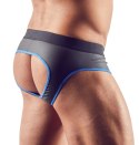 Svenjoyment Jockstrap XL czarno-niebieski z zamkiem i otwartym tyłem Svenjoyment