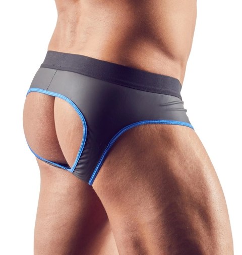 Svenjoyment Jockstrap XL czarno-niebieski z zamkiem i otwartym tyłem Svenjoyment