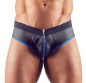 Svenjoyment Jockstrap XL czarno-niebieski z zamkiem i otwartym tyłem Svenjoyment