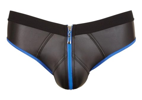 Svenjoyment Jockstrap XL czarno-niebieski z zamkiem i otwartym tyłem Svenjoyment